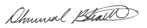 Signature of Dhrumal Bhatt